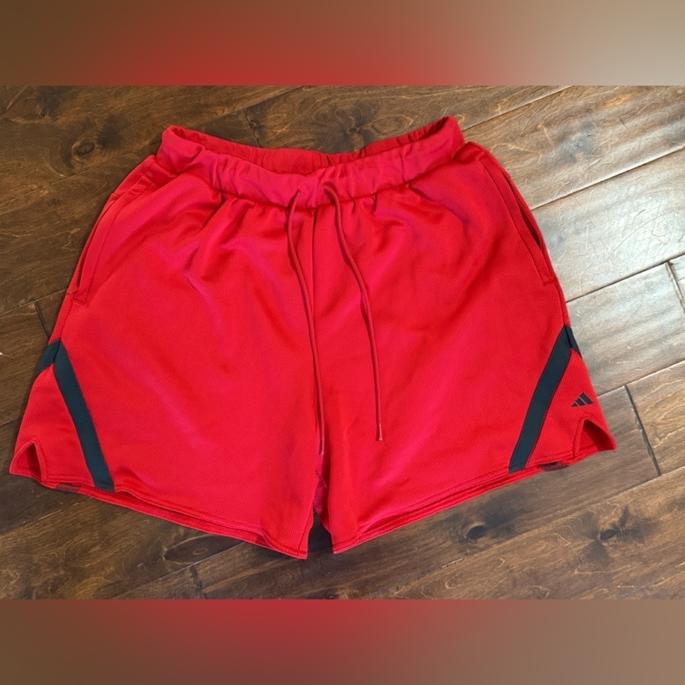 Men’s Adidas Red Athletic Shorts, 7”, Size XL
